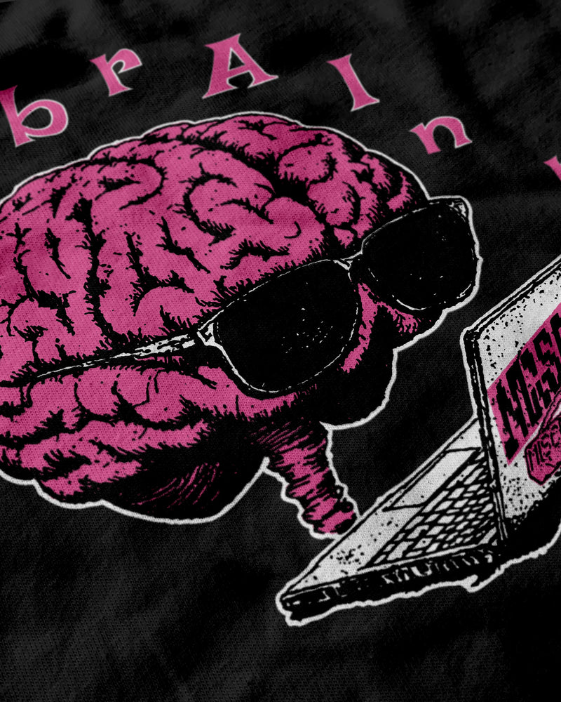 BrAInrot T-Shirt from Miscreants — close-up of print