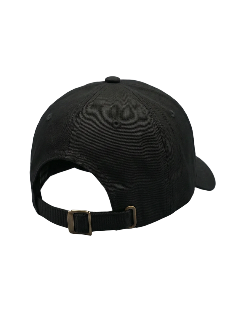 CAPTCHA v2 Hat - Black embroidered cap from Miscreants — back view with snap closure