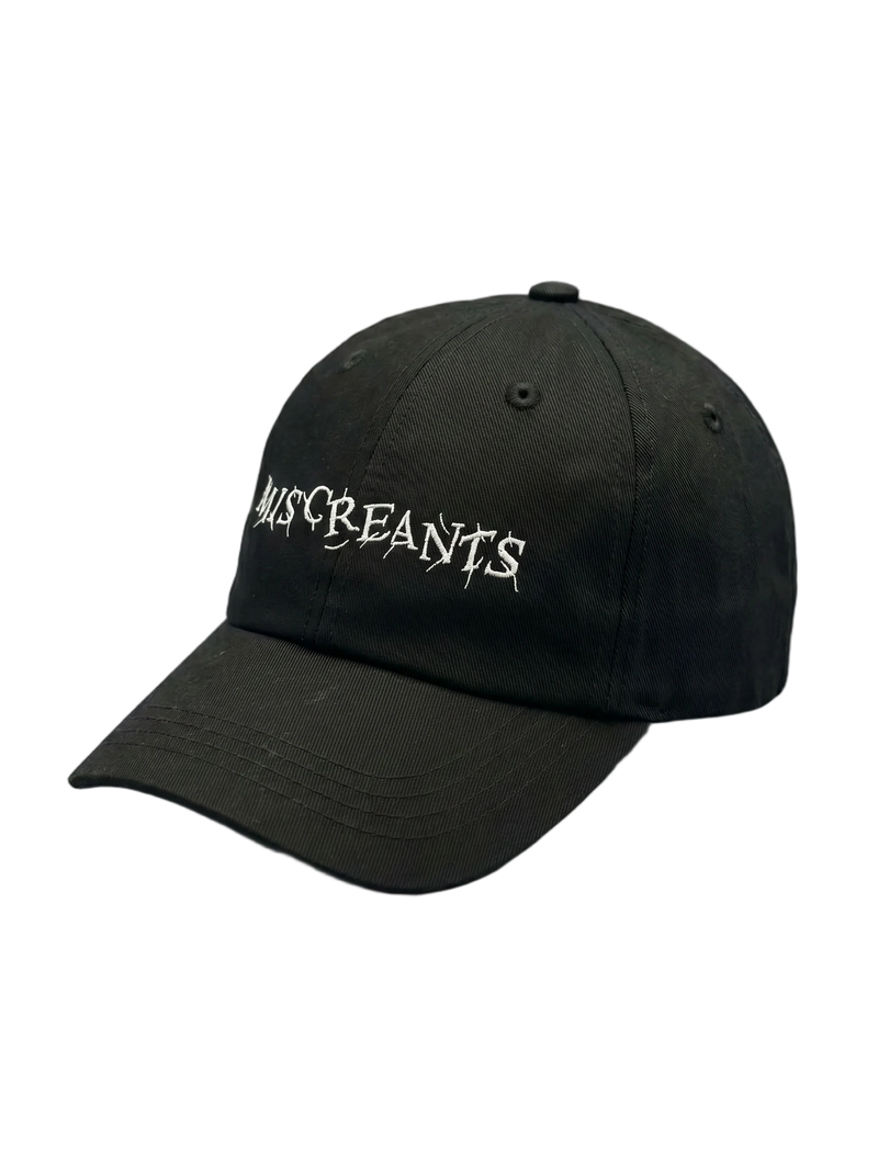 CAPTCHA v1 Hat - Black embroidered cap from Miscreants — embroidery detail