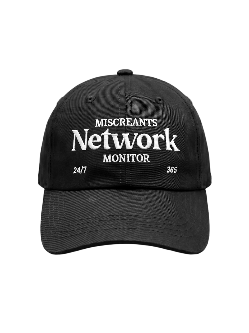 NetMon Hat - Black embroidered cap from Miscreants — front view