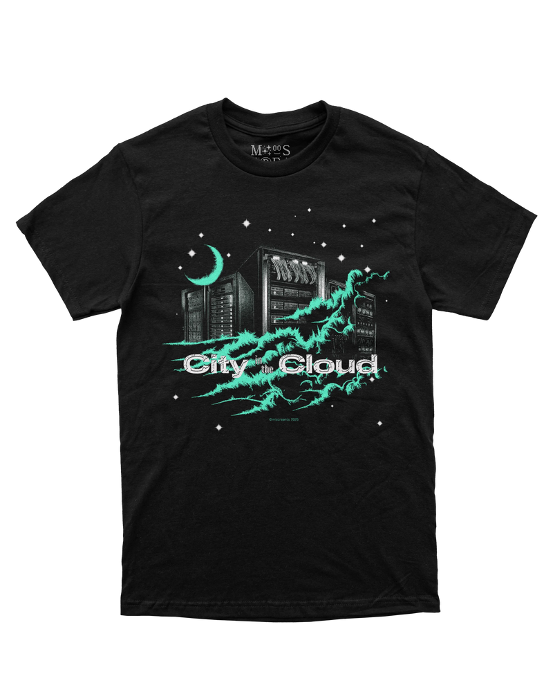 City in the Cloud T-Shirt from Miscreants — front view of print