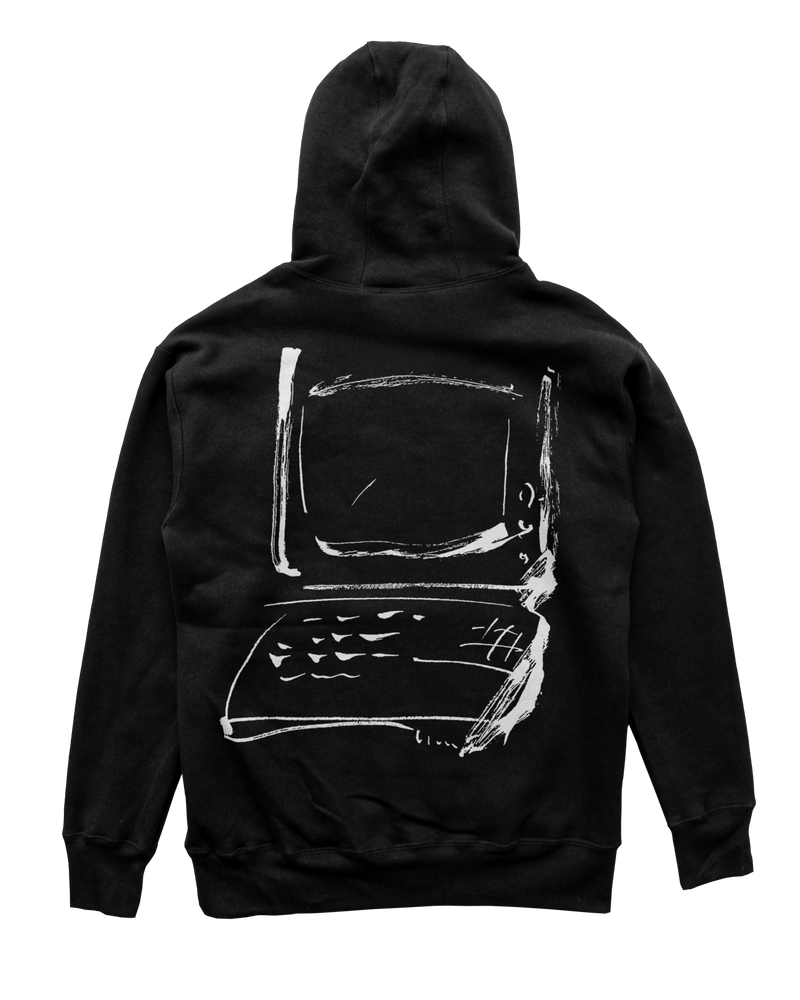 Endpoint Hoodie from Miscreants, back view with brushstroke print