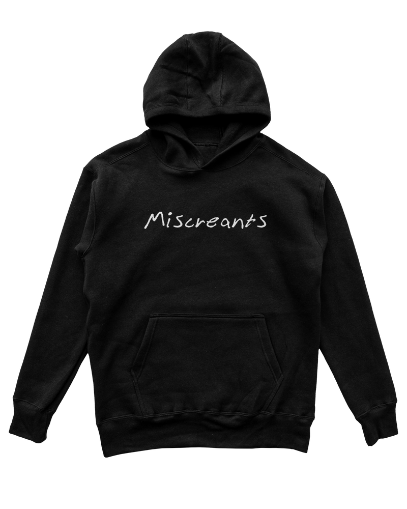 Endpoint Hoodie from Miscreants, front view with handwritten Miscreants wordmark