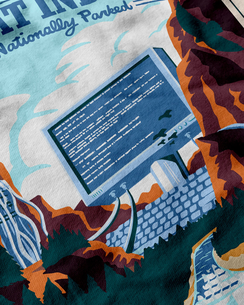Great Indoors T-Shirt from Miscreants — close-up of print