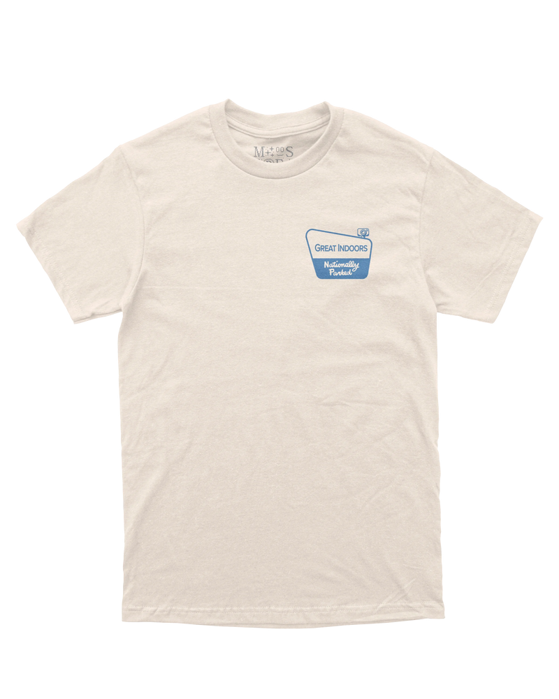 Great Indoors T-Shirt from Miscreants — front view of print