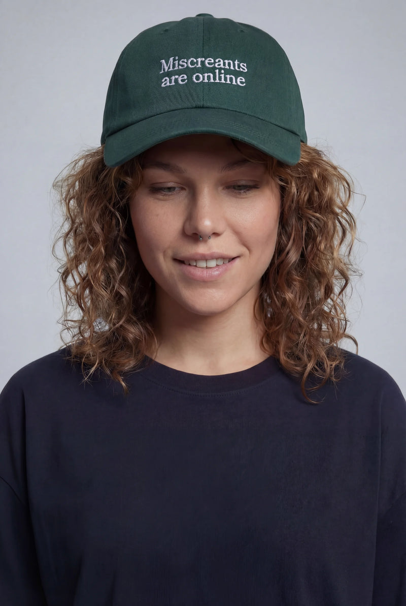 Online Hat - Pine embroidered cap from Miscreants — angled view