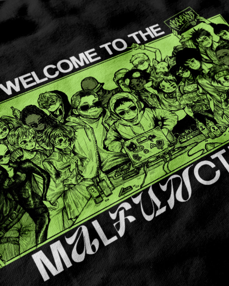 Malfunction T-Shirt - Black from Miscreants — close-up of print