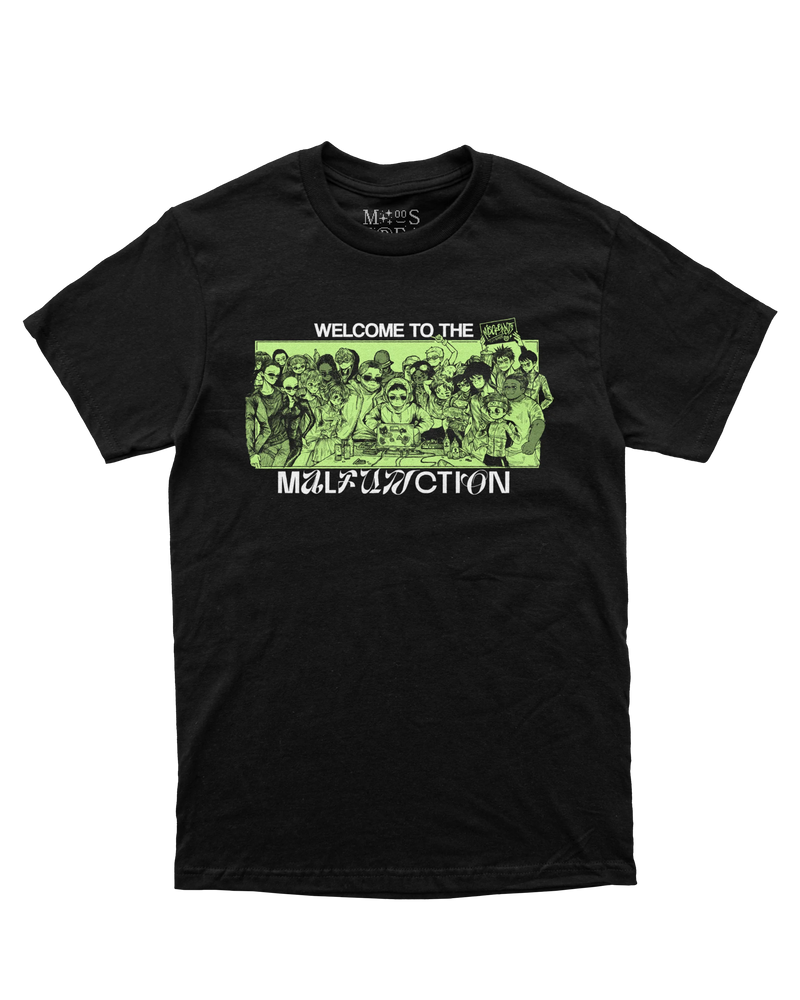 Malfunction T-Shirt - Black from Miscreants — front view of print