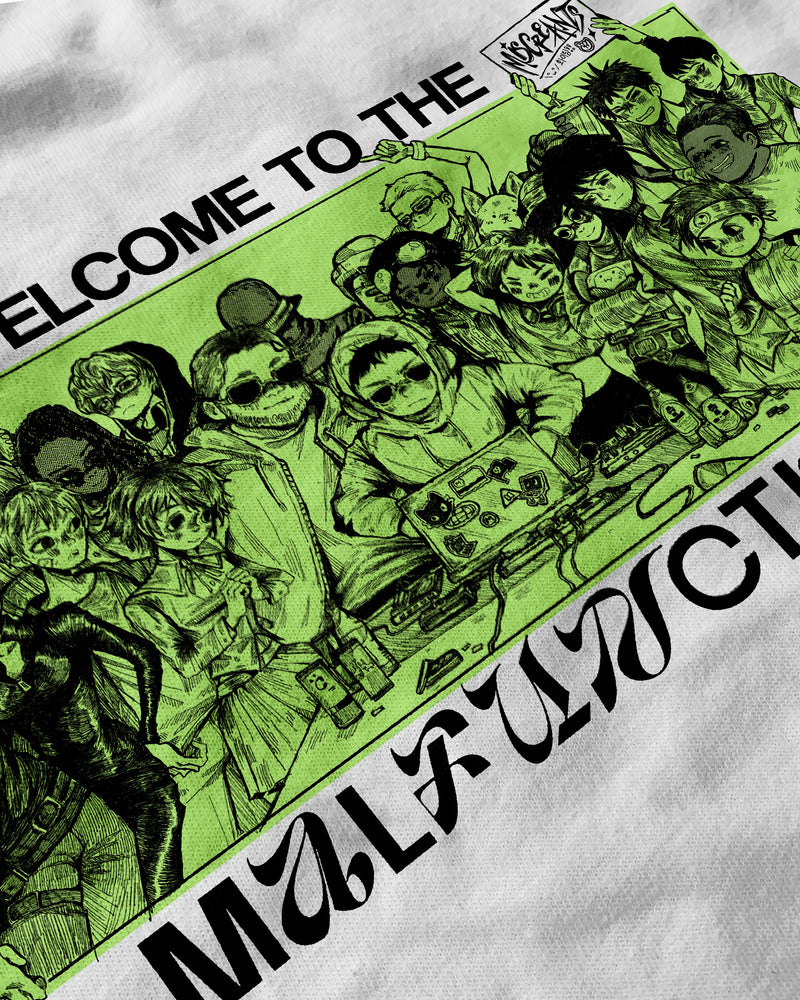 Malfunction T-Shirt - White from Miscreants — close-up of print
