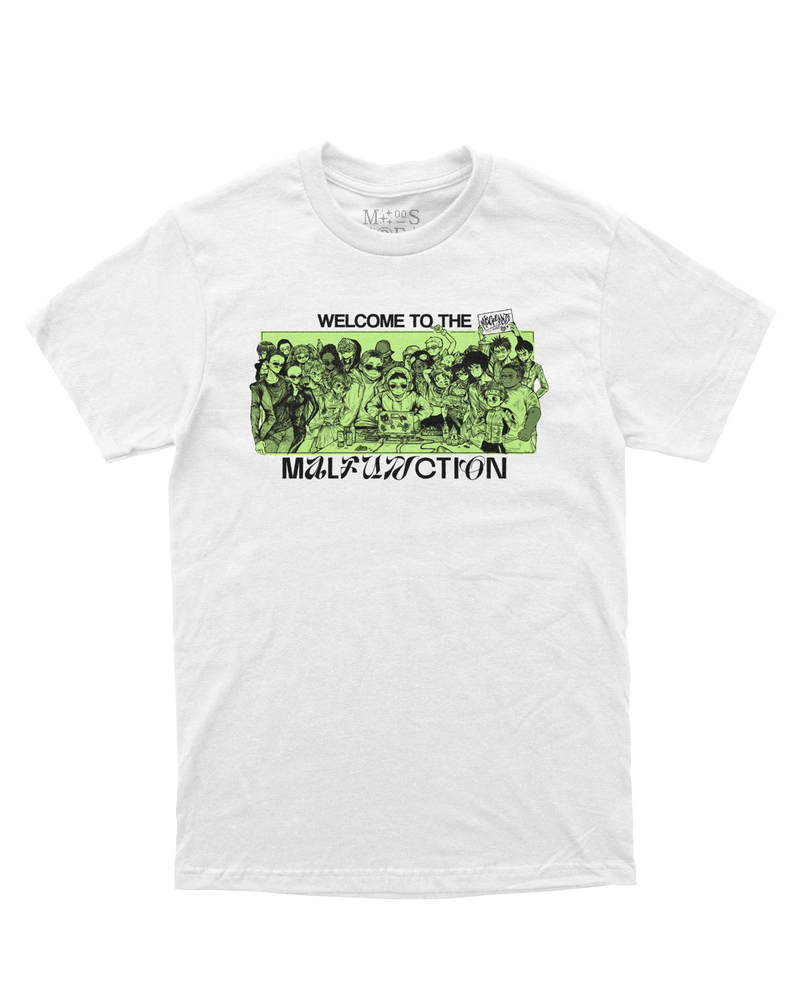 Malfunction T-Shirt - White from Miscreants — front view of print