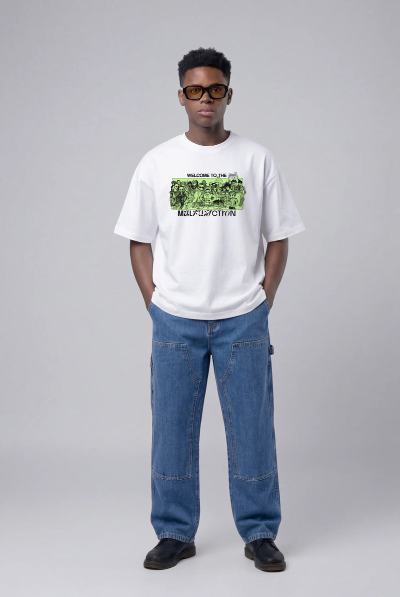 Model wearing the Malfunction T-Shirt - White from Miscreants