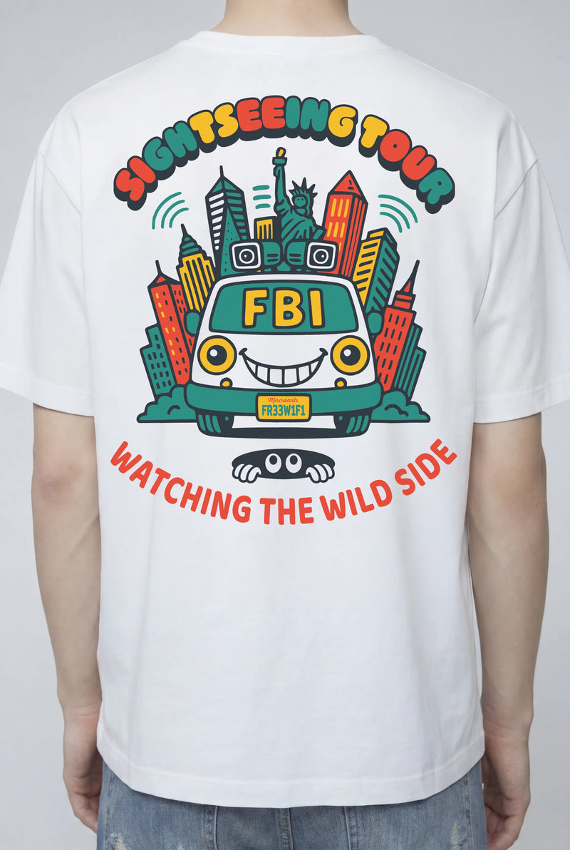 Model wearing the Sightseeing Tour T-Shirt from Miscreants