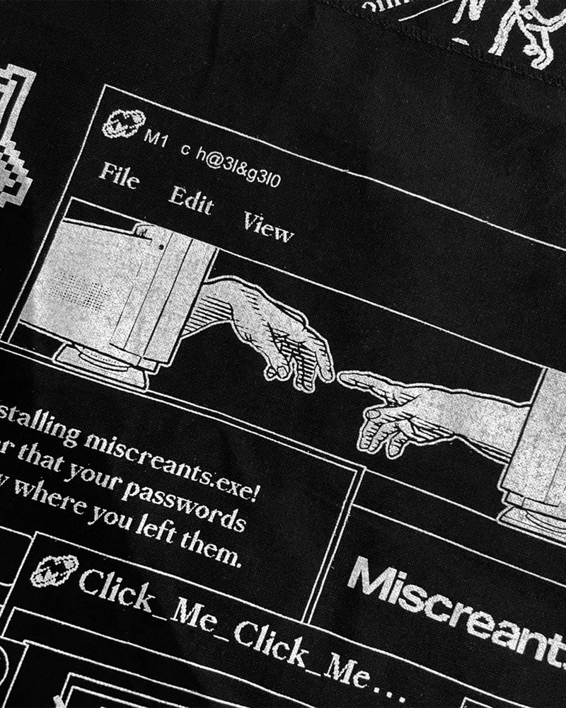 Spamdana bandana from Miscreants — close-up of pattern